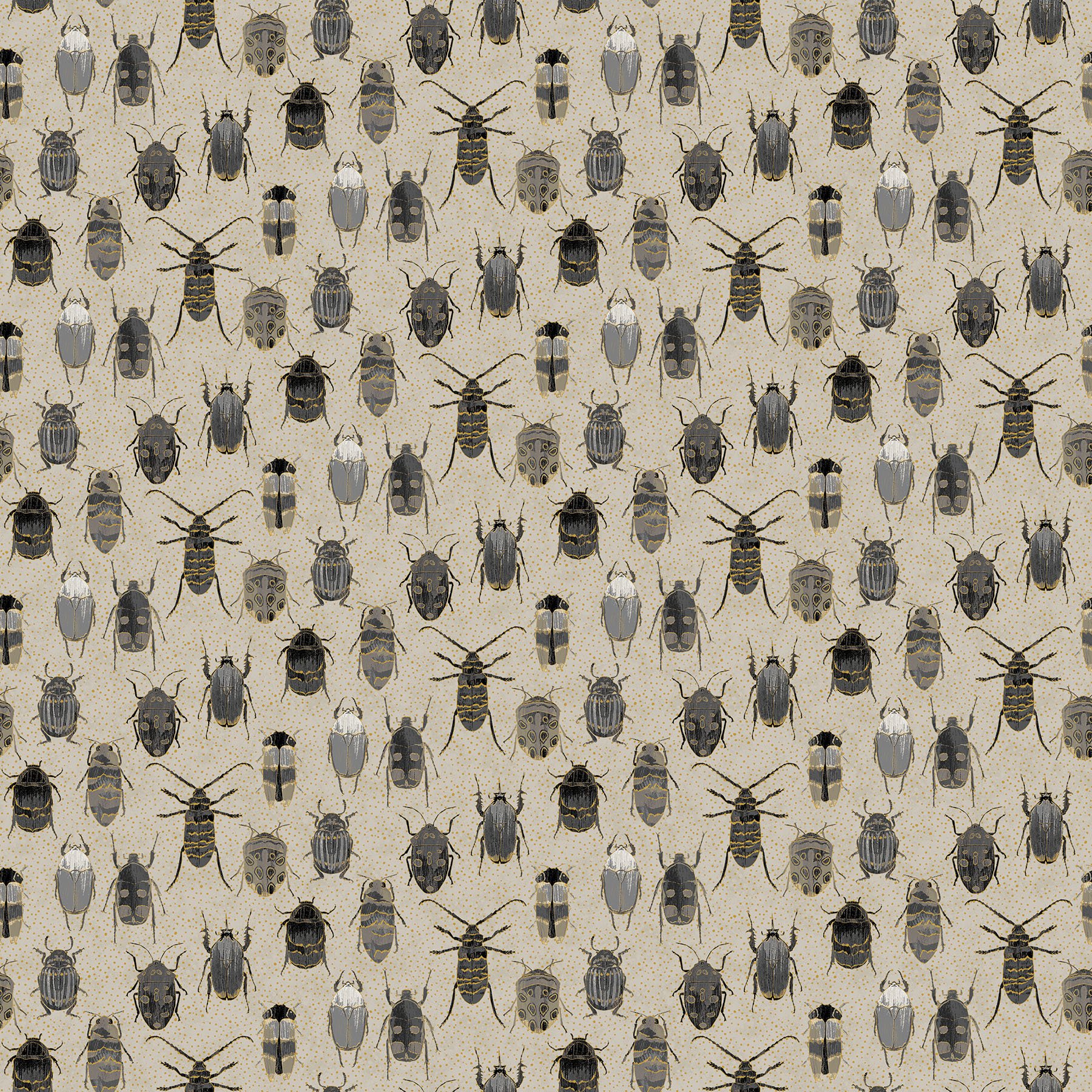 Nocturnal Bliss Fantasia Cotton Fabric Bugs by Northcott 22959M-93
